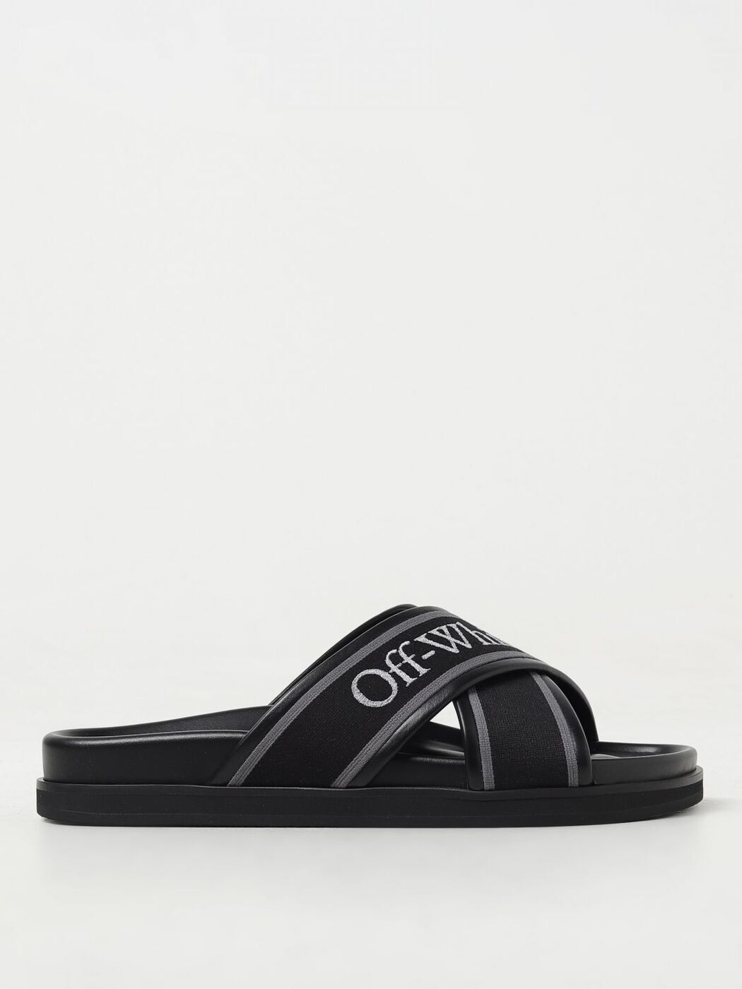 【0のつく日は全商品ポイント4倍】 OFF WHITE オフホワイト ブラック Black サンダル メンズ 春夏2024 OMIT007C99LEA001 【関税・送料無料】【ラッピング無料】 gi