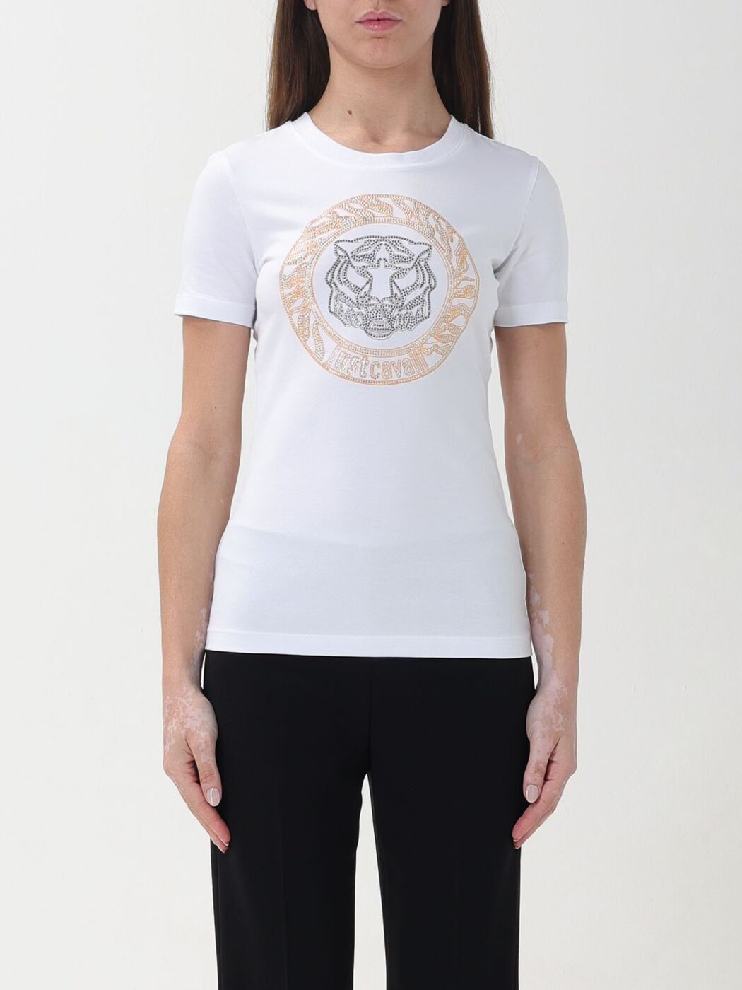 ジャスト カヴァリ JUST CAVALLI ポロシャツ Tシャツ レディース ホワイト T-shirts and polo shirts 76PAHE08CJ112 White 関税 送料無料 ラッピング無料 2024SS gi