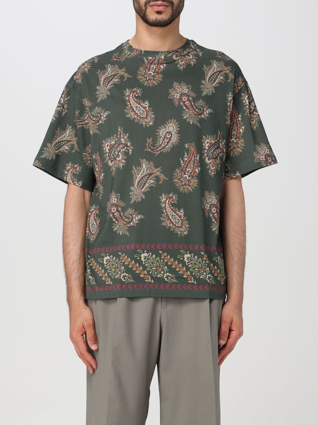 ETRO エトロ グリーン Green Tシャツ メンズ 春夏2024 MRMA0004AJ055 【関税・送料無料】【ラッピング無料】 gi