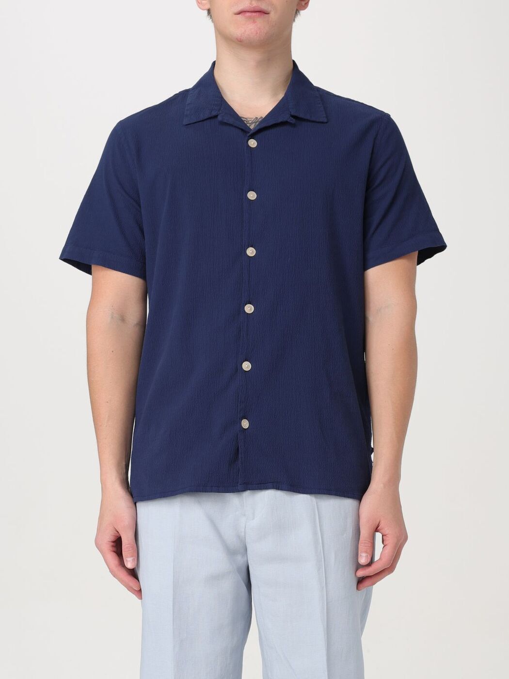 ポールスミス PAUL SMITH ポールスミス ブルー Blue シャツ メンズ 春夏2024 M2R114RM22050 【関税・送料無料】【ラッピング無料】 gi