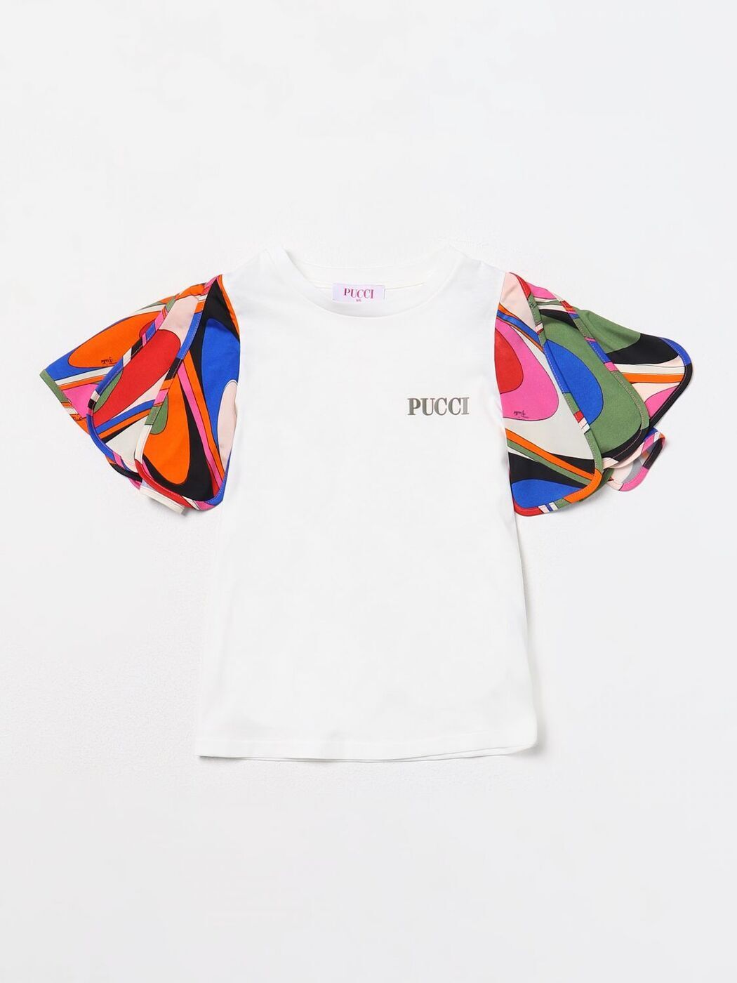 EMILIO PUCCI JUNIOR エミリオ プッチジュニア ホワイト White Tシャツ ガールズ 春夏2024 PU8C61J0177 【関税・送料無料】【ラッピング無料】 gi