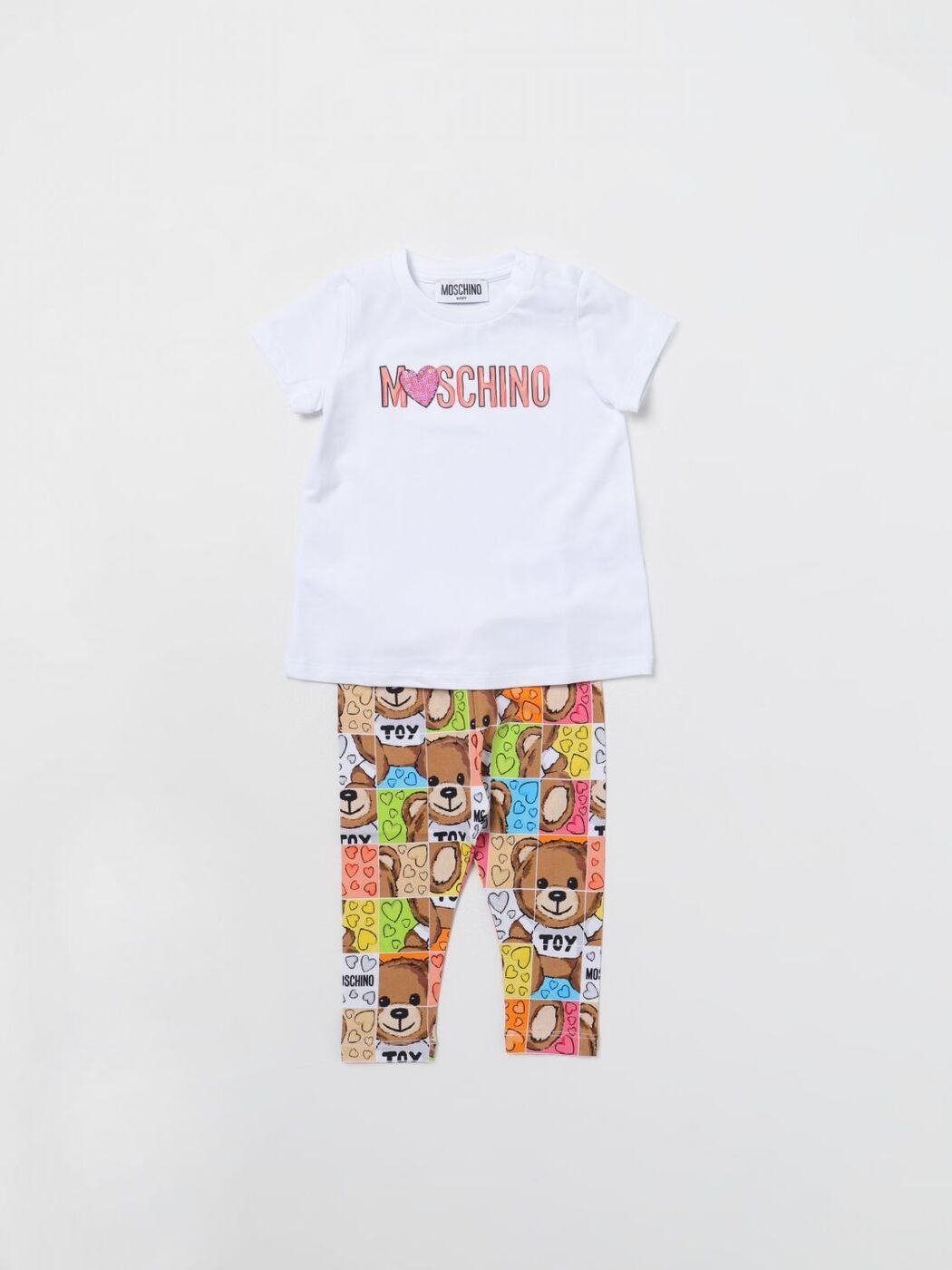 【楽天スーパーSALE!!15000円以上1000円OFFクーポン対象】 MOSCHINO モスキーノ ホワイト White ベビーウェア ベビーユニセックス 春夏2024 MCG007LBA10 【関税・送料無料】【ラッピング無料】 gi