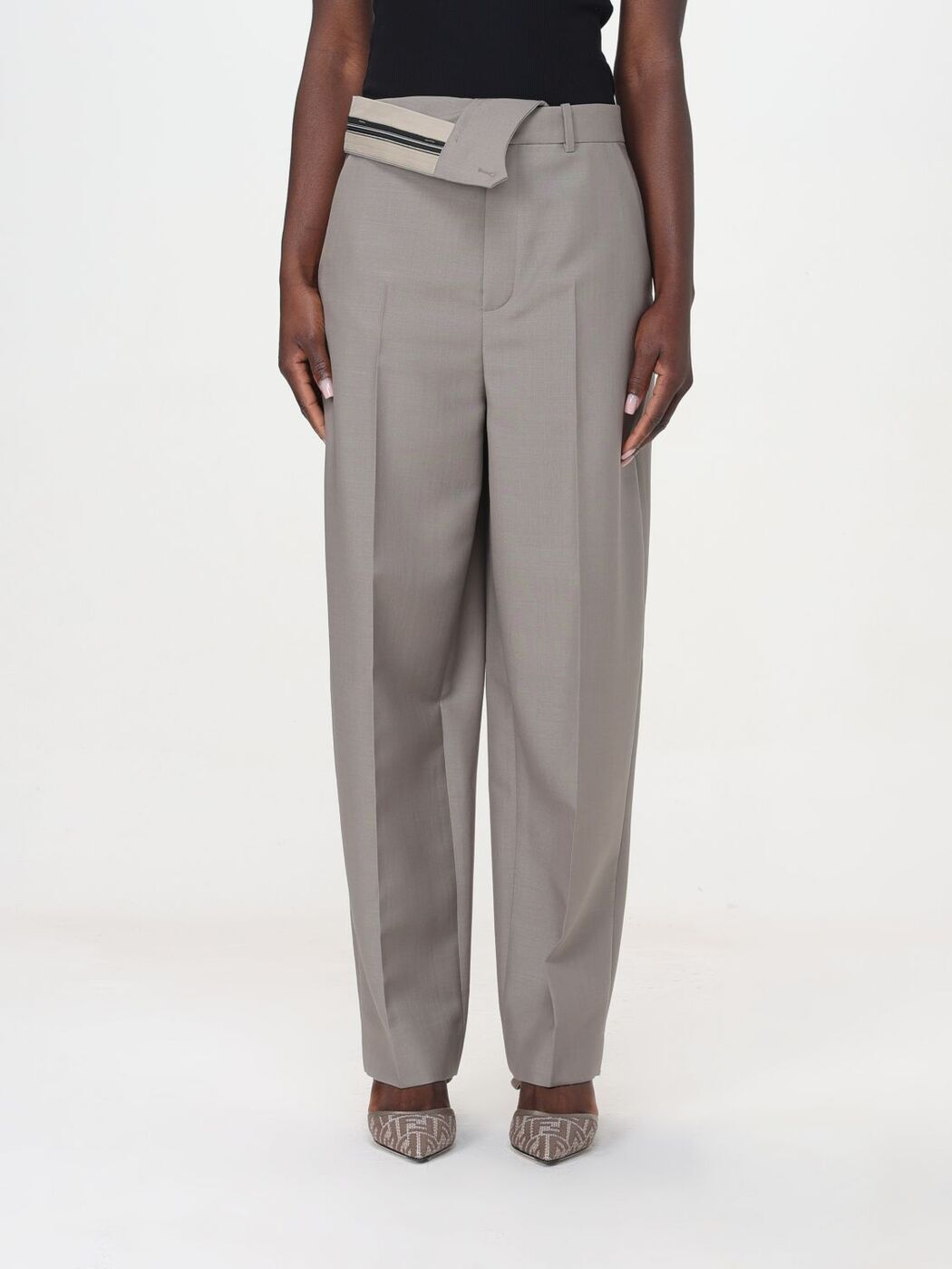 եǥ FENDI ܥ ѥ ǥ 졼 Trousers FR6540S9A Grey  ̵ åԥ̵ ...
