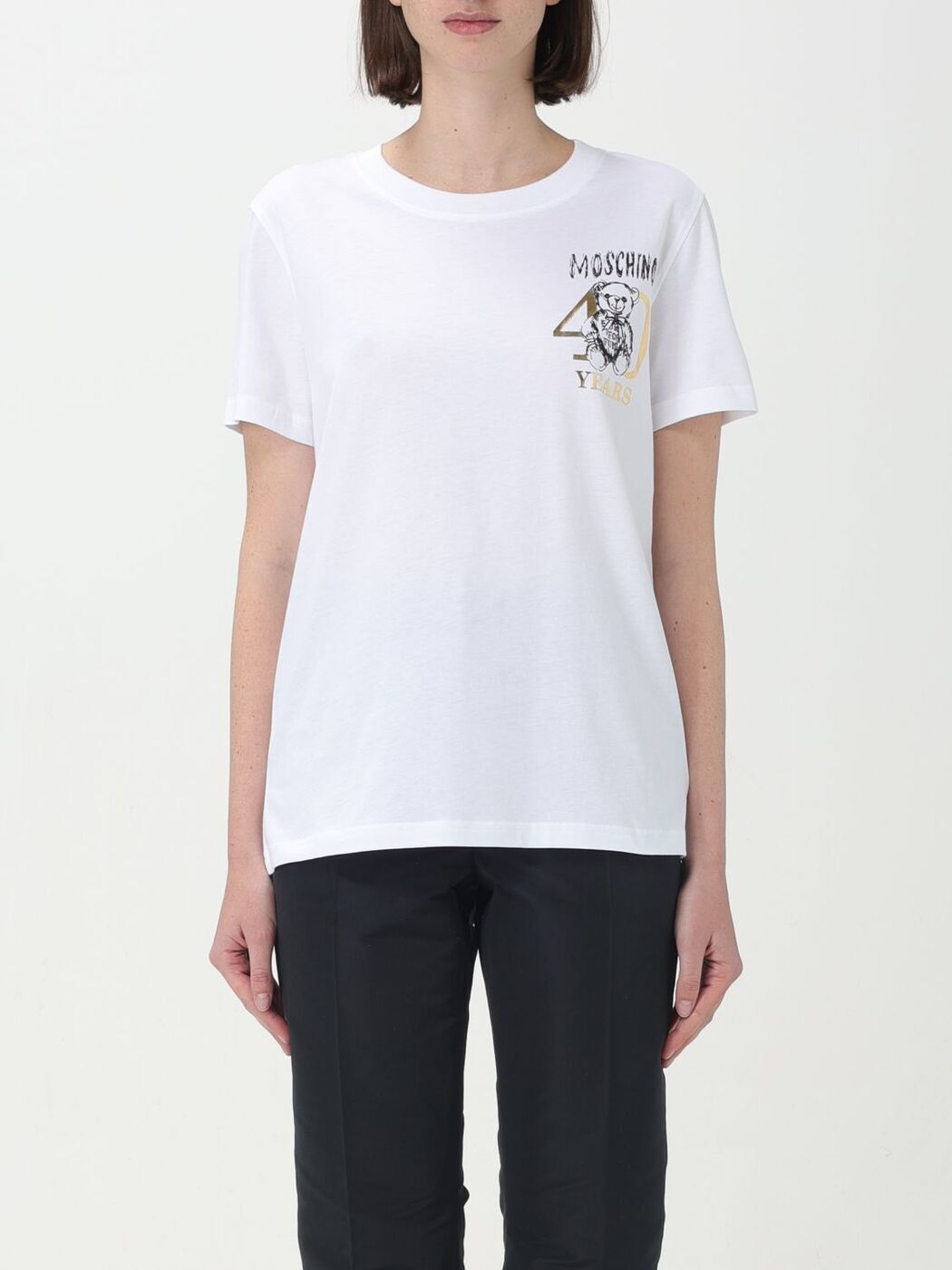 MOSCHINO COUTURE モスキーノクチュール ホワイト White Tシャツ レディース 春夏2024 07080441 【関税..