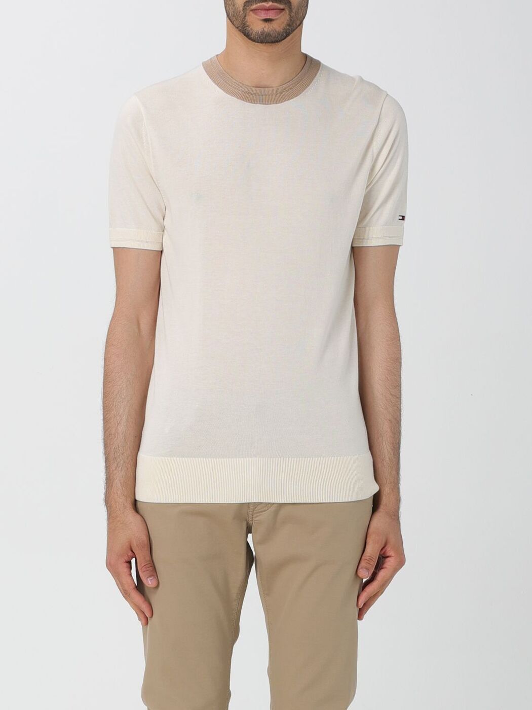 TOMMY HILFIGER トミー ヒルフィガー ベージュ Beige Tシャツ メンズ 春夏2024 MW0MW34684 【関税・送料無料】【ラッピング無料】 gi