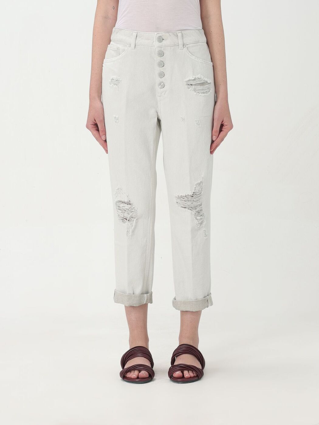 ɥå DONDUP ܥ ѥ ǥ 졼 Trousers DP268BBF0018DHC6 Grey  ̵ ...
