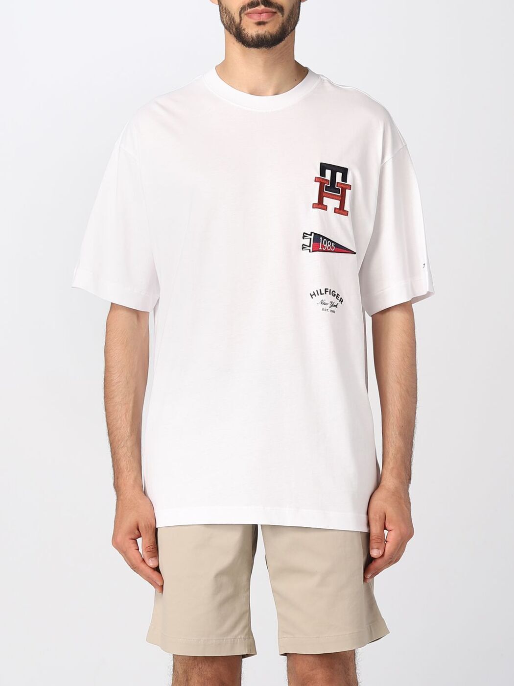 TOMMY HILFIGER トミー ヒルフィガー ホワイト White Tシャツ メンズ 春夏2023 MW0MW30042 【関税・送料無料】【ラッピング無料】 gi