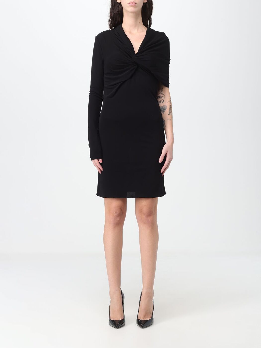スーパーSALE開催!!全商品クーポン使えます!! イヴ サンローラン SAINT LAURENT PARIS ワンピース ドレス レディース ブラック Dresses 753164Y7F93 Black 関税 送料無料 ラッピング無料 2024AW giのサムネイル
