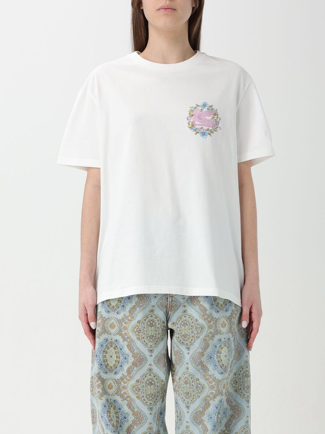 ETRO エトロ ホワイト White Tシャツ レディース 春夏2024 WRJB0006AC036 【関税・送料無料】【ラッピング無料】 gi