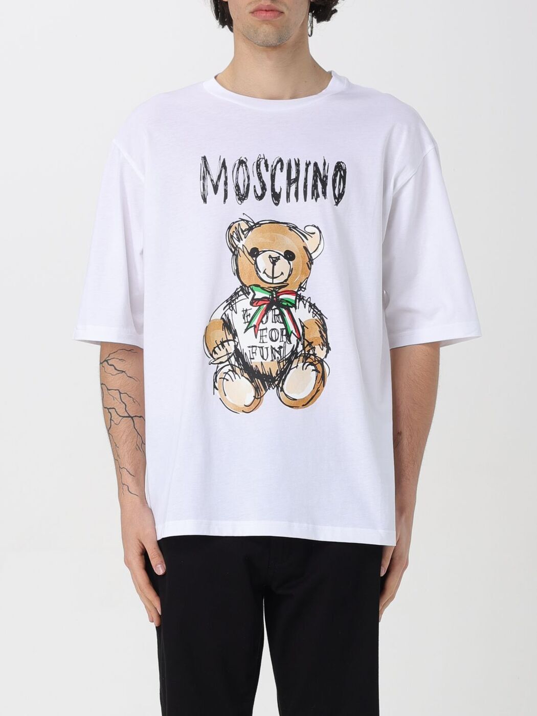 MOSCHINO モスキーノ ホワイト White Tシャツ メンズ 春夏2024 07170241 【関税・送料無料】【ラッピング無料】 gi