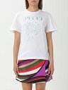 【15,000円以上1,000円OFF!!】 EMILIO PUCCI エミリオ プッチ ホワイト White Tシャツ レディース 春夏2024 4HTP754H983 【関税・送料無料】【ラッピング無料】 gi