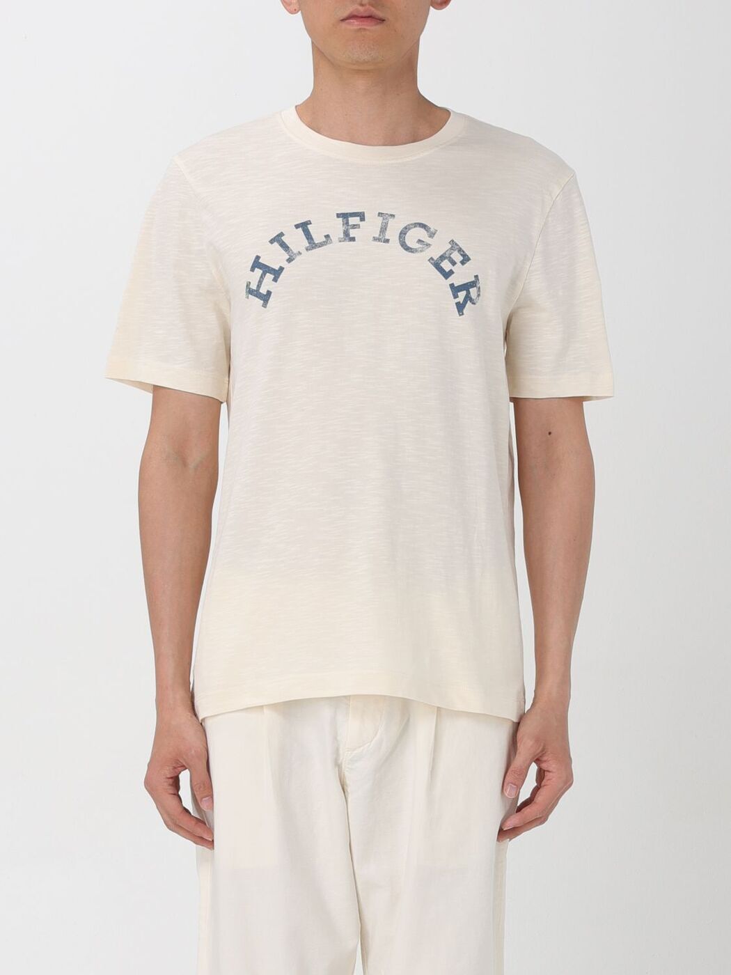 TOMMY HILFIGER トミー ヒルフィガー ベージュ Beige Tシャツ メンズ 春夏2024 MW0MW34432 【関税・送料無料】【ラッピング無料】 gi