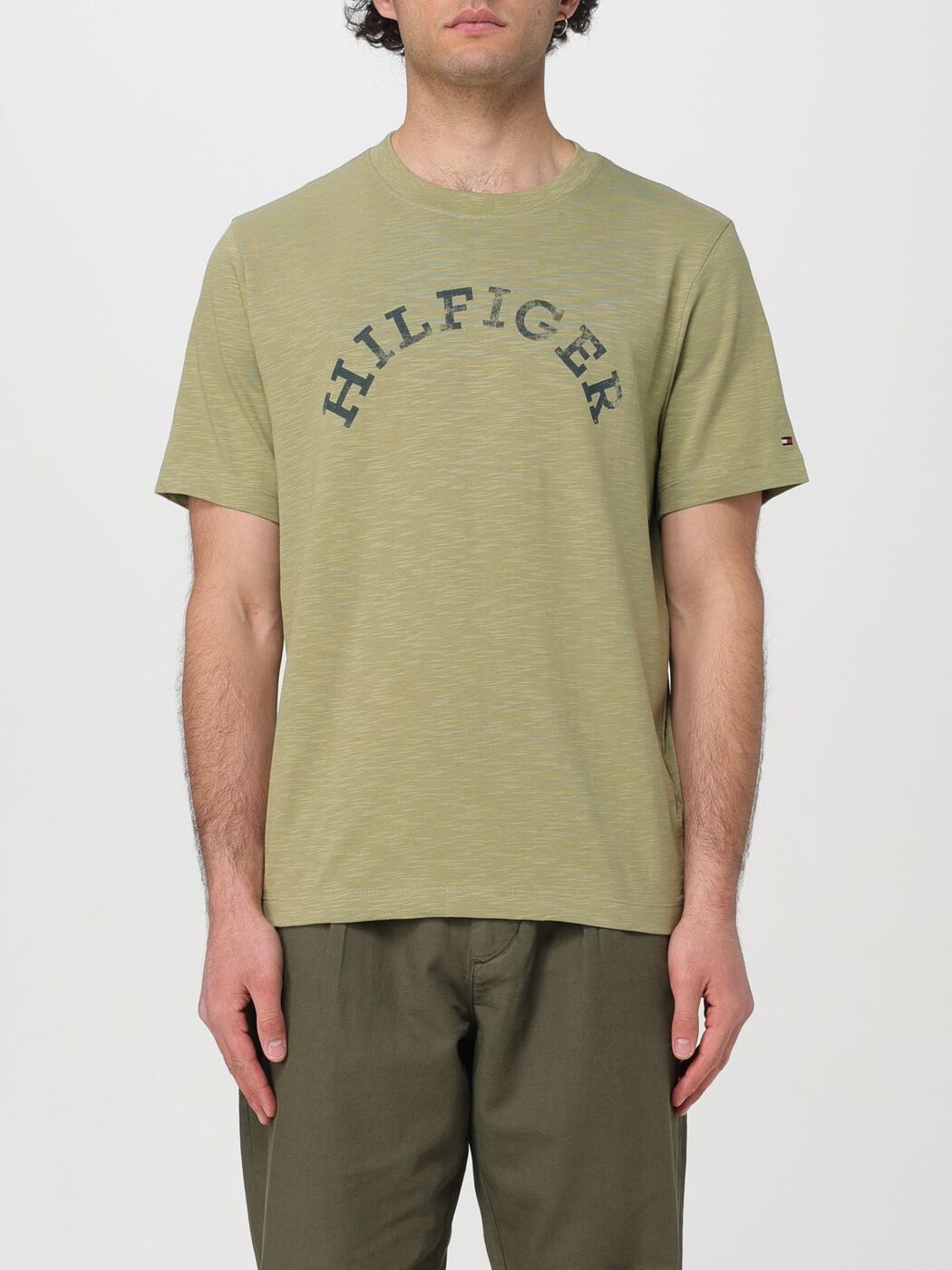 TOMMY HILFIGER トミー ヒルフィガー グリーン Green Tシャツ メンズ 春夏2024 MW0MW34432 【関税・送料無料】【ラッピング無料】 gi