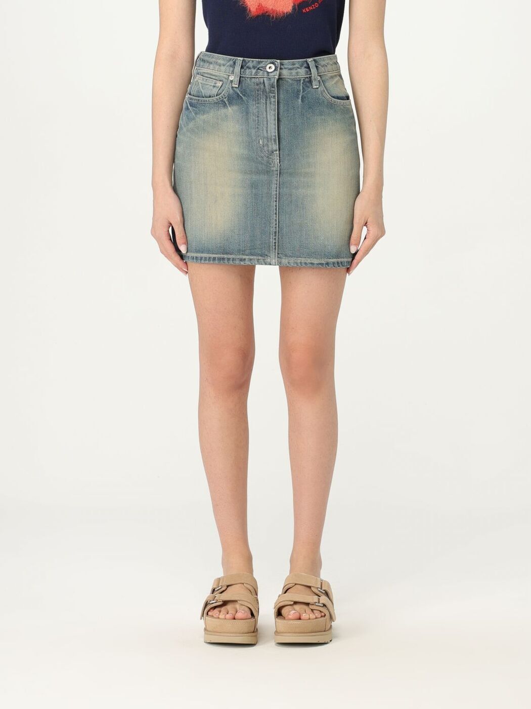 󥾡 KENZO  ǥ 졼 Skirts FE52DJ2806I7 Grey  ̵ åԥ̵ 202...