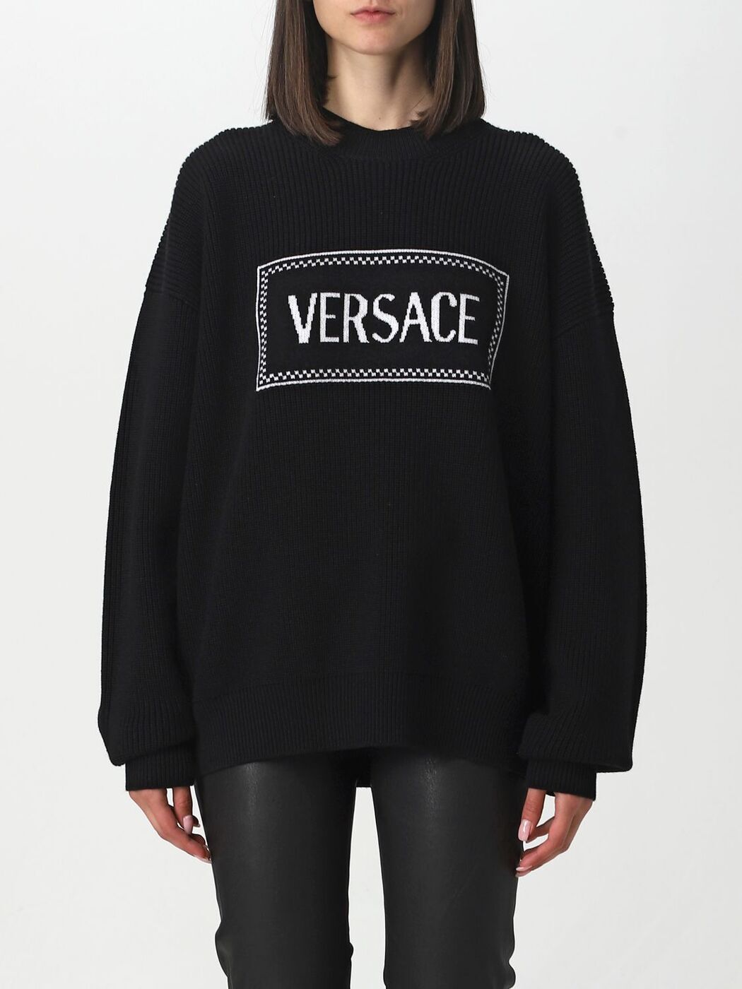 VERSACE ヴェルサーチ ブラック Black トレーナー レディース 秋冬2023 10113621A07842 【関税・送料無..