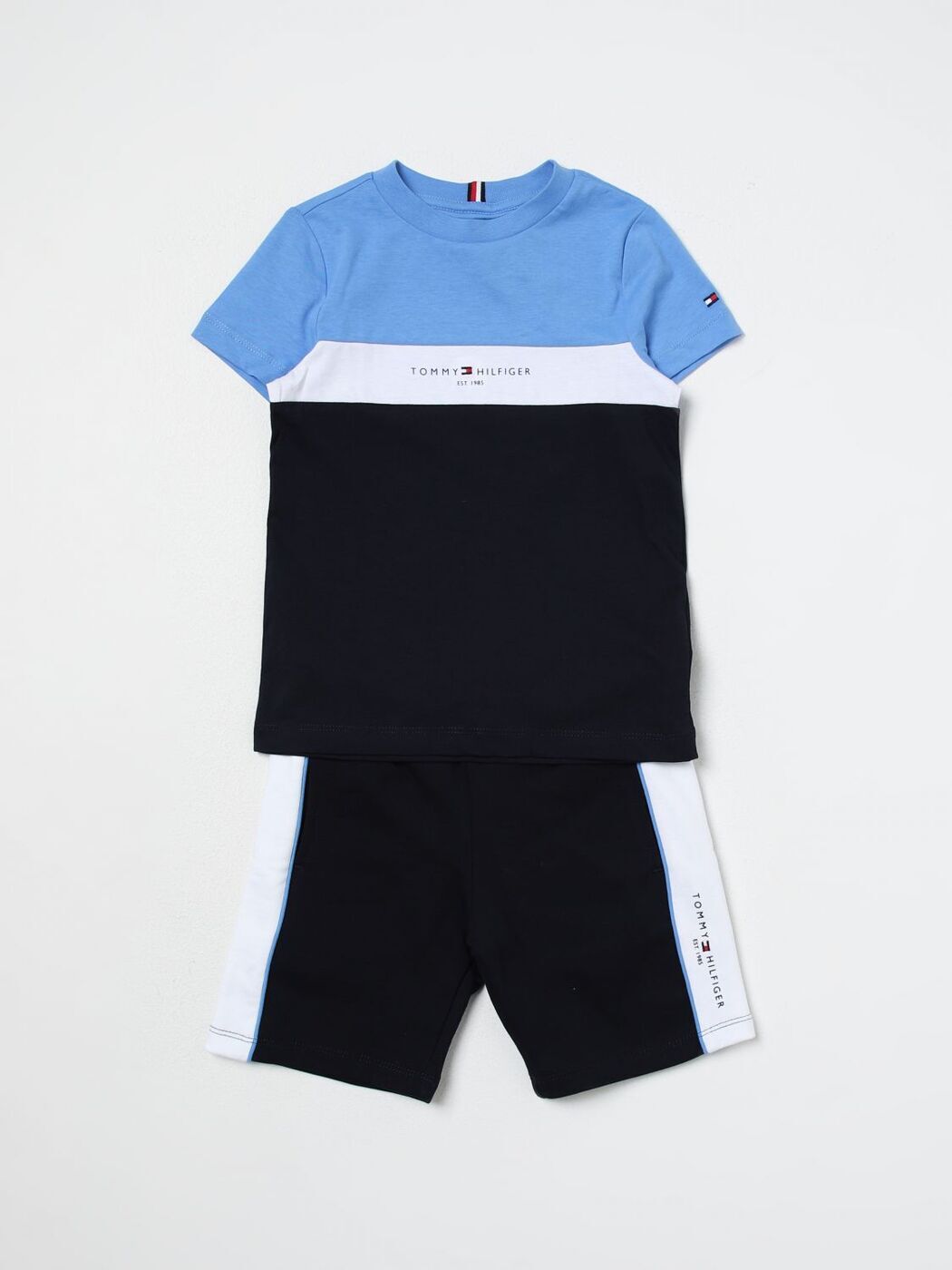 TOMMY HILFIGER トミー ヒルフィガー ブルー Blue セットアップ ボーイズ 春夏2024 KB0KB08831 【関税..