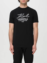 【15,000円以上ご購入で1,000円OFF！】 KARL LAGERFELD カール ラガーフェルド ブラック Black Tシャツ メンズ 春夏2024 755047542221 【関税・送料無料】【ラッピング無料】 gi