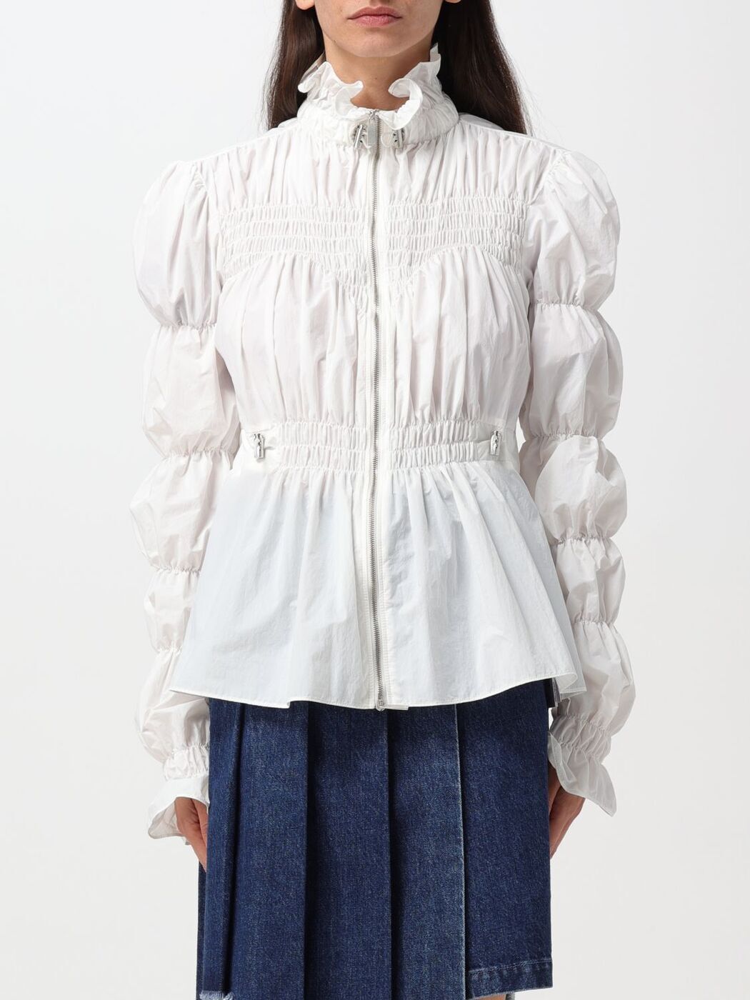 【0のつく日は全商品ポイント4倍】 OFF WHITE オフホワイト ホワイト White シャツ レディース 春夏2024 OWGF001S24FAB001 【関税・送料無料】【ラッピング無料】 gi