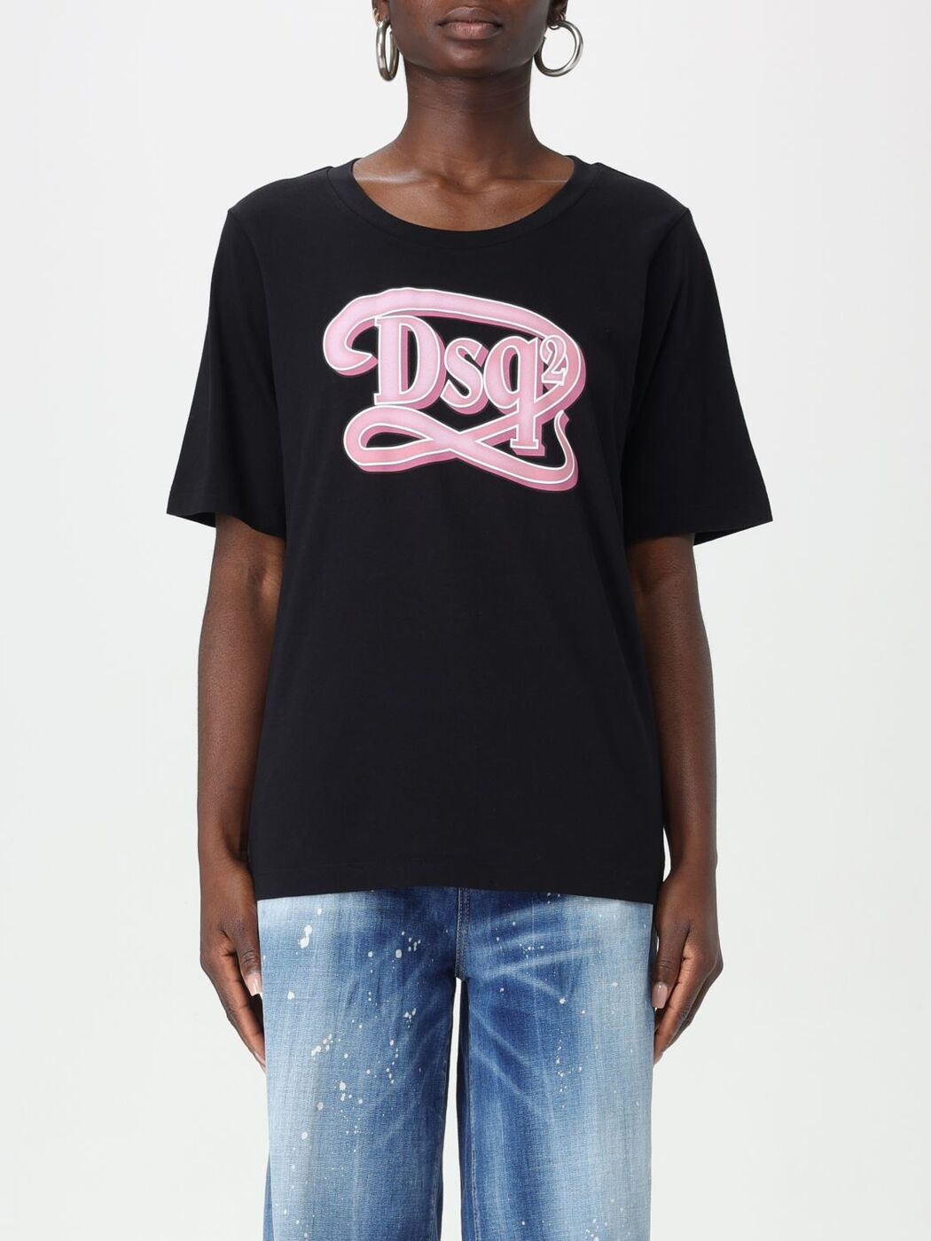 【本日5の付く日ポイント4倍!】 DSQUARED2 ディースクエアード ブラック Black Tシャツ レディース 春夏2024 S72GD0518S24668 【関税・送料無料】【ラッピング無料】 gi