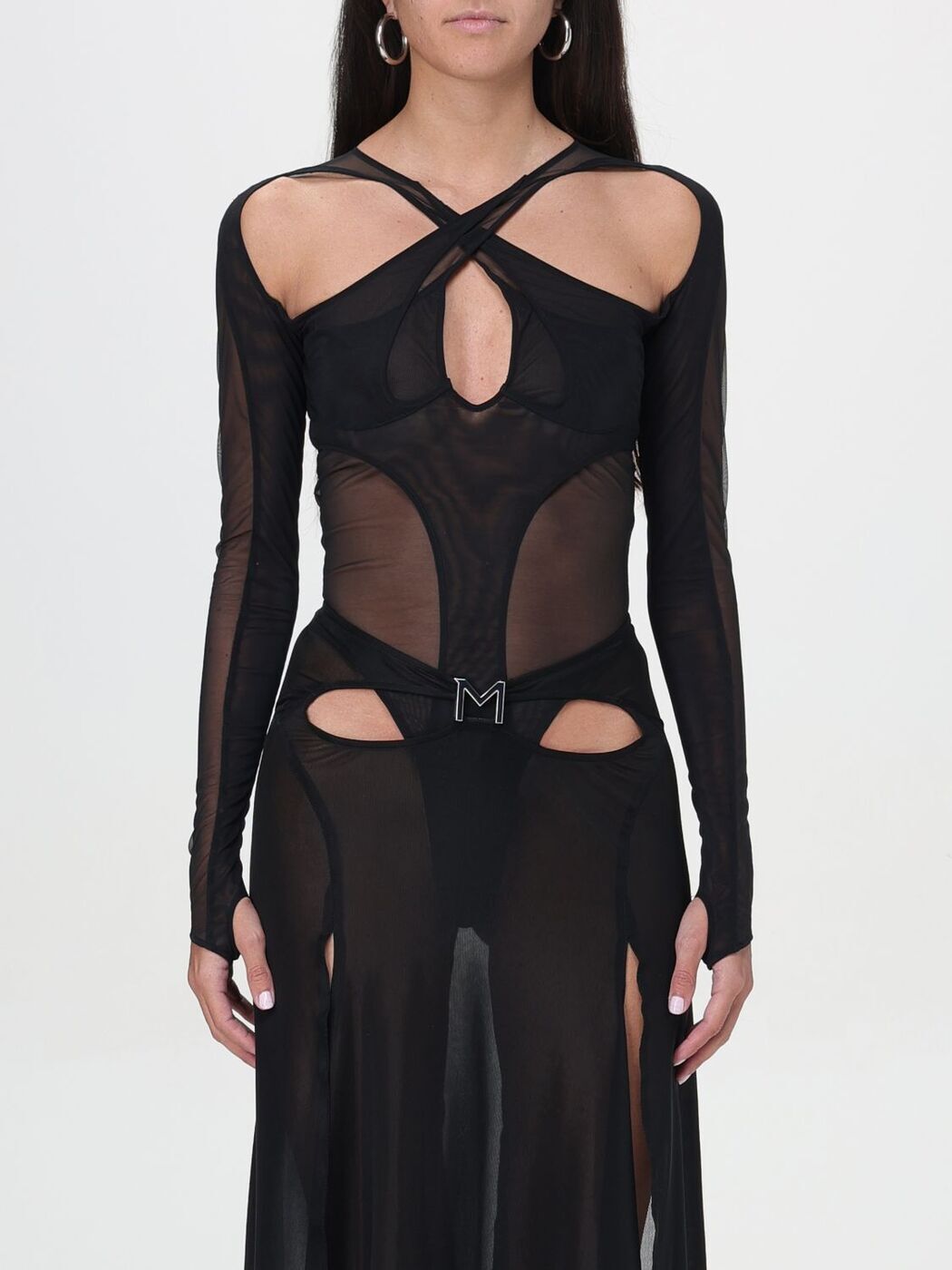 【土日限定クーポン配布中！】 MUGLER ミュグレー ブラック Black オールインワン レディース 春夏2024 24P1BO0233572 【関税・送料無料】【ラッピング無料】 gi