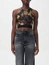 【1000円OFFクーポン配布中!!】 ヴェルサーチェ・ジーンズ・クチュール VERSACE JEANS COUTURE Tシャツ トップス レディース ブラック T-shirts and tops 76HAM227JS348 Black 関税 送料無料 ラッピング無料 2024SS gi