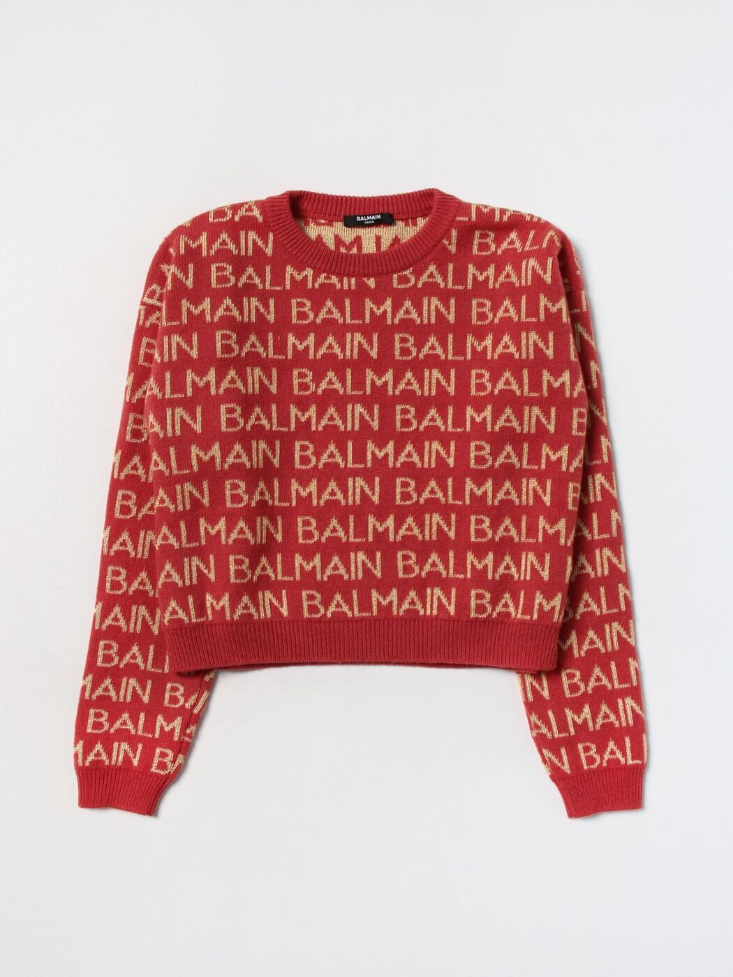 楽天BRANDSHOP・クラージュ楽天市場店【本日ポイント4倍!!】 バルマン BALMAIN クルーネックジャンパー ニットウェア ガールズ レッド Crew neck jumpers BT9A10Z1849 Red 関税 送料無料 ラッピング無料 2024AW gi
