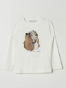 モナリザ MONNALISA ロングスリーブTシャツ Tシャツ ガールズ ベージュ Long sleeve t-shirts 19D6114006 Cream 関税 送料無料 ラッピング無料 2025AW gi