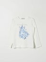 モナリザ MONNALISA ロングスリーブTシャツ Tシャツ ガールズ Long sleeve t-shirts 11D6264202 Yellow Cream 関税 送料無料 ラッピング無料 2025AW gi