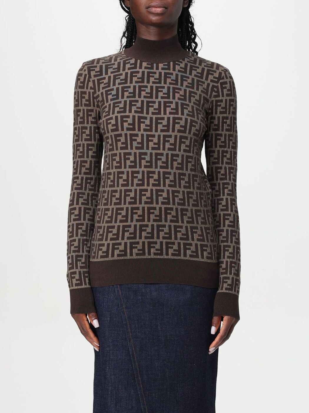 եǥ FENDI  ˥åȥ ǥ Knitwear FZXC73ASJT Tobacco  ̵ åԥ...
