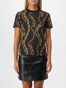 【1000円OFFクーポン配布中!!】 ヴェルサーチェ・ジーンズ・クチュール VERSACE JEANS COUTURE ポロシャツ Tシャツ レディース ブラック T-shirts and polo shirts 77HAH613JS365 Black 関税 送料無料 ラッピング無料 2025AW gi