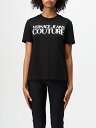 【1000円OFFクーポン配布中!!】 ヴェルサーチェ・ジーンズ・クチュール VERSACE JEANS COUTURE ポロシャツ Tシャツ レディース ブラック T-shirts and polo shirts 77HAHE09CJ00E Black 関税 送料無料 ラッピング無料 2025AW gi