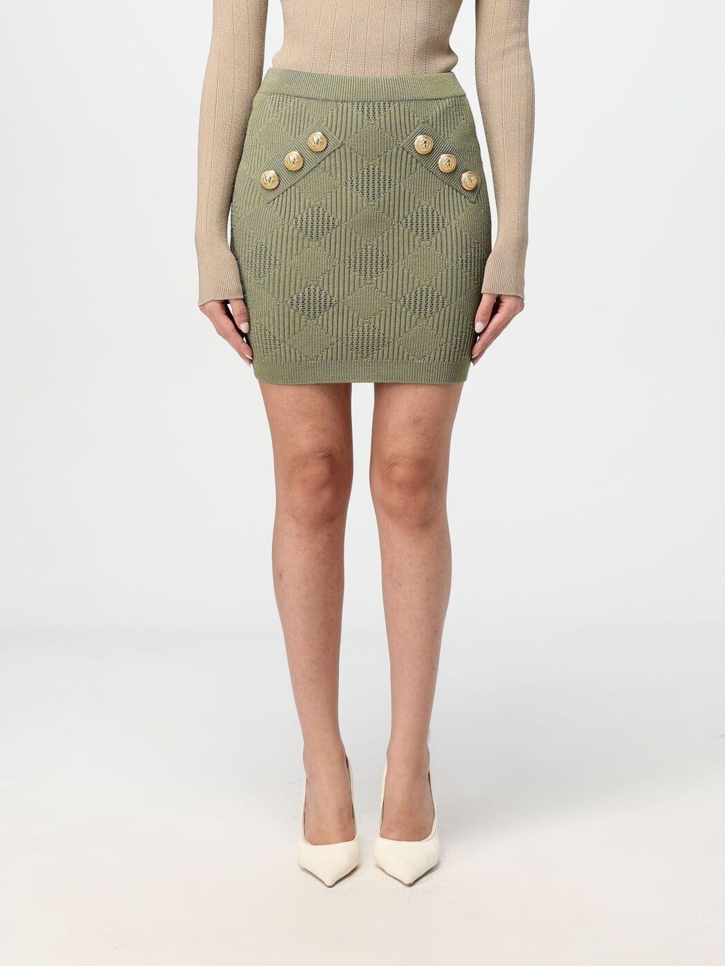 Хޥ BALMAIN  ǥ ꡼ Skirts DF0LB196KH60 Green  ̵ åԥ̵...