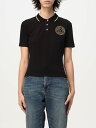 【本日ポイント4倍!!】 ヴェルサーチェ・ジーンズ・クチュール VERSACE JEANS COUTURE ポロシャツ レディース ブラック Polo 77HAGT00CJ01T Black 関税 送料無料 ラッピング無料 2025AW gi