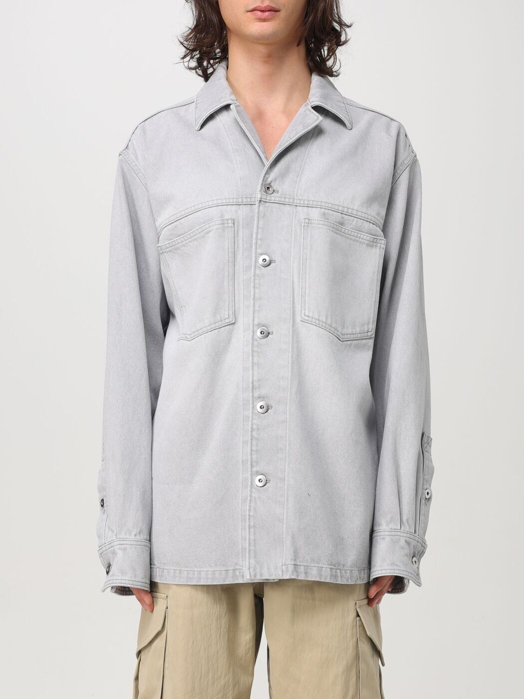 ܥåƥ ͥ BOTTEGA VENETA   졼 Shirts 802371V4LP0 Grey  ̵ ...