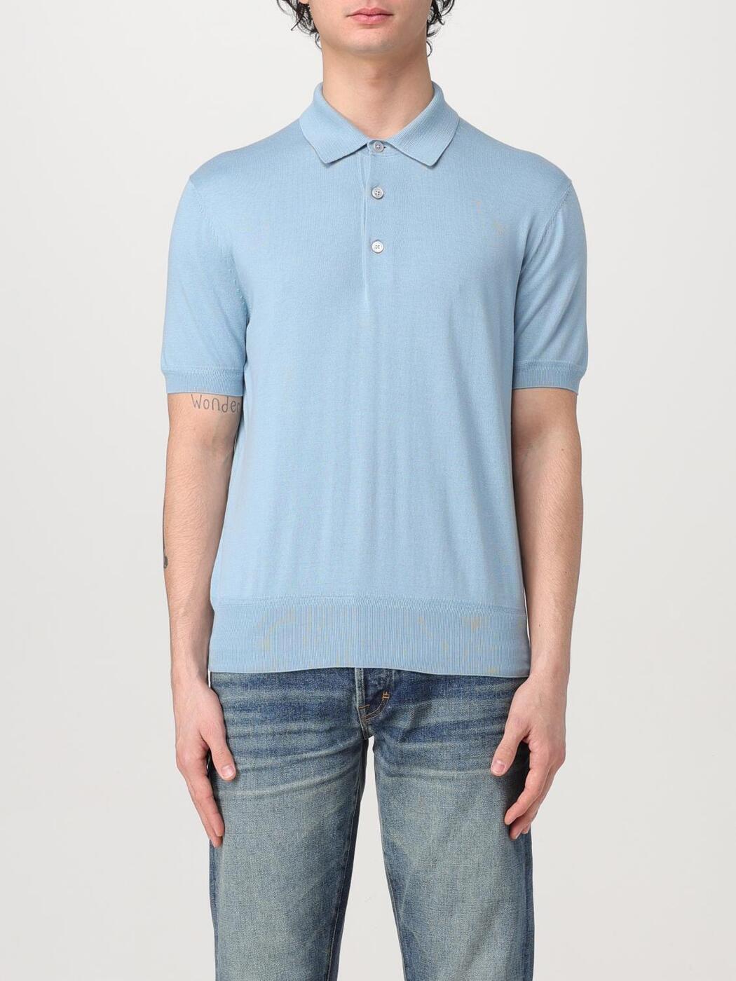 1000OFF!! ȥ ե TOM FORD ݥ  ֥롼 Polo shirts KPS004YMC0...