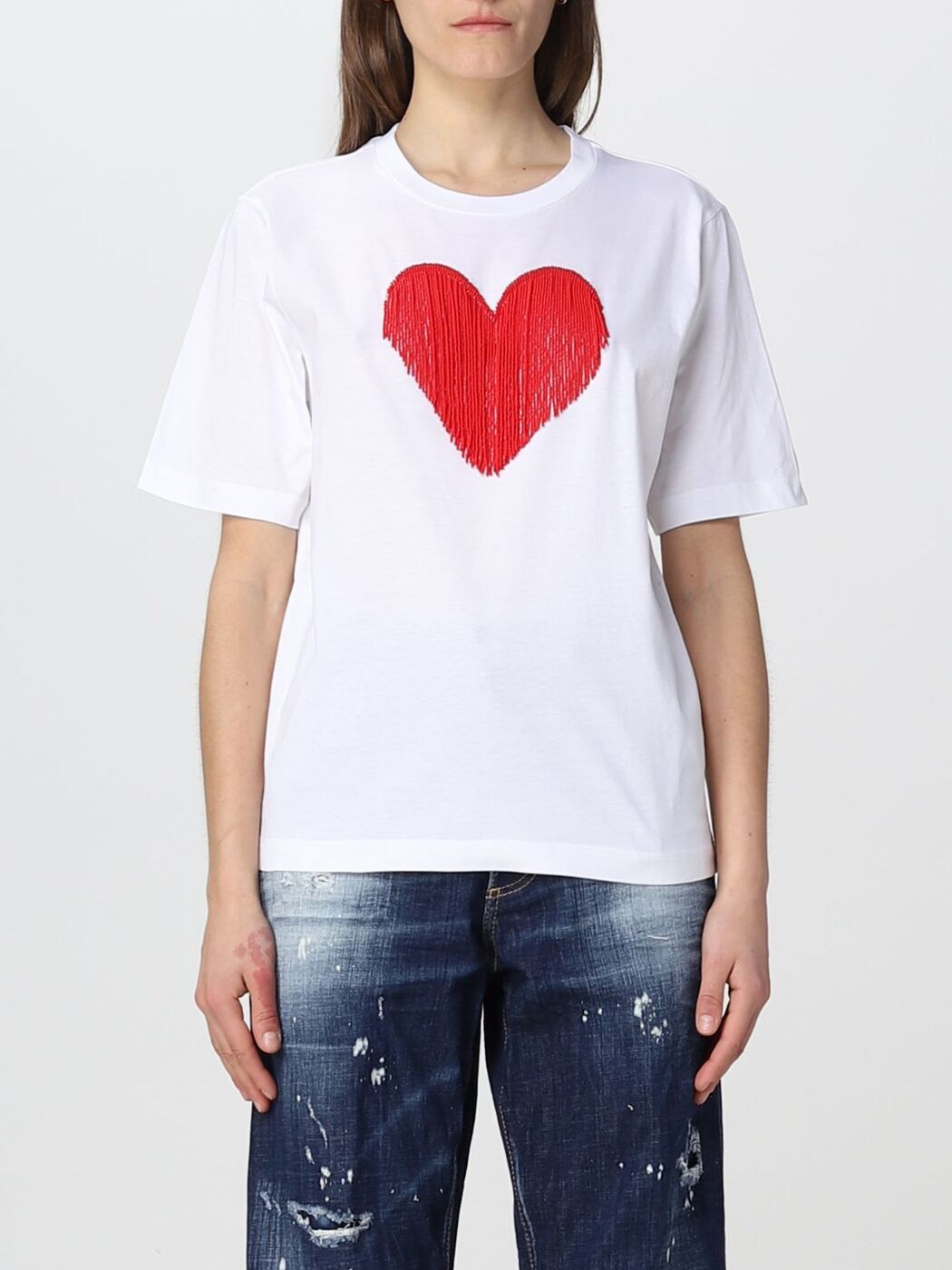 【本日5の付く日ポイント4倍!】 DSQUARED2 ディースクエアード ホワイト White Tシャツ レディース 春夏2023 S75GD0335S23009 【関税・送料無料】【ラッピング無料】 gi