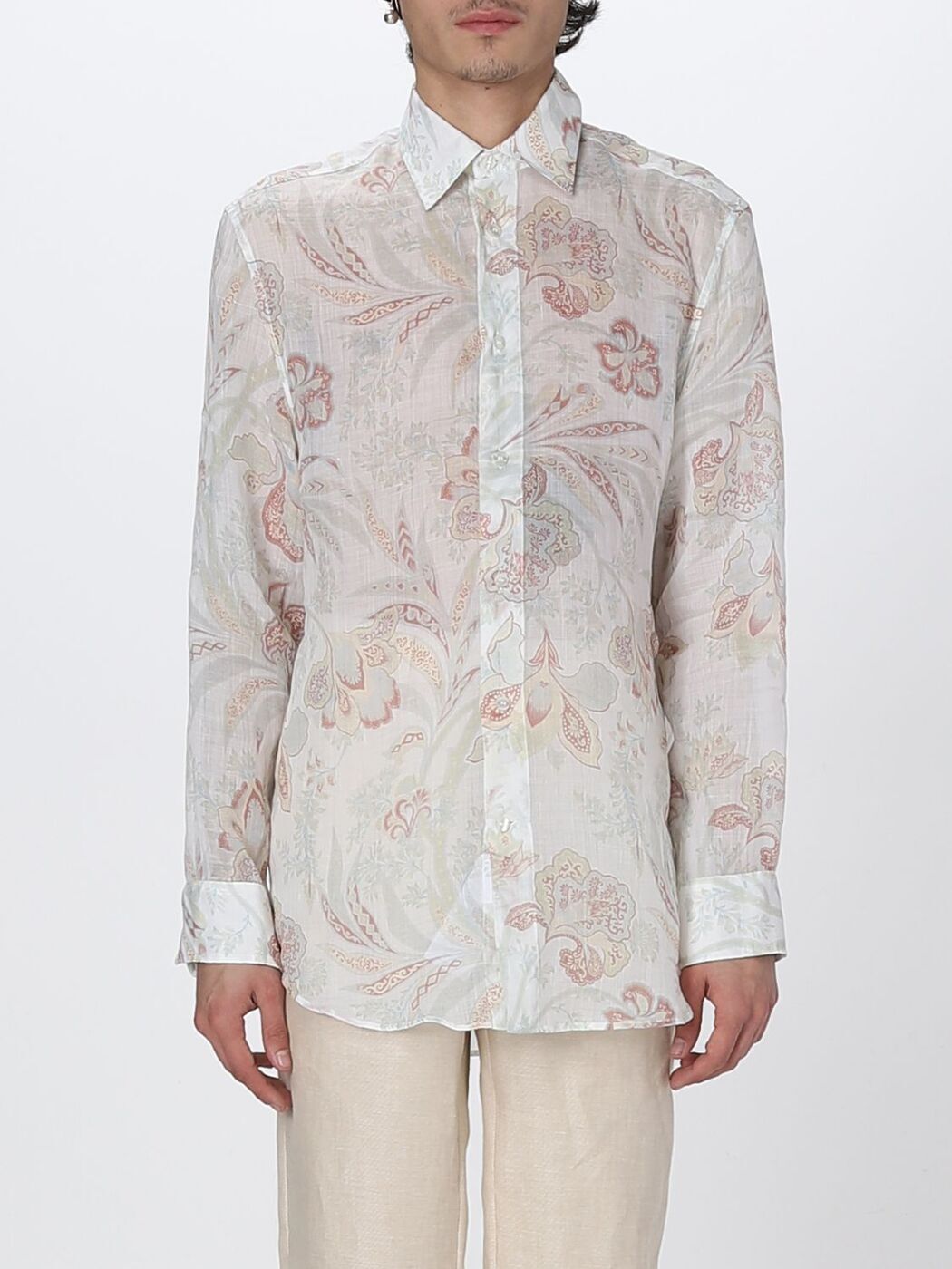 ETRO エトロ ホワイト White シャツ メンズ 春夏2023 1K8704766 【関税・送料無料】【ラッピング無料】 gi