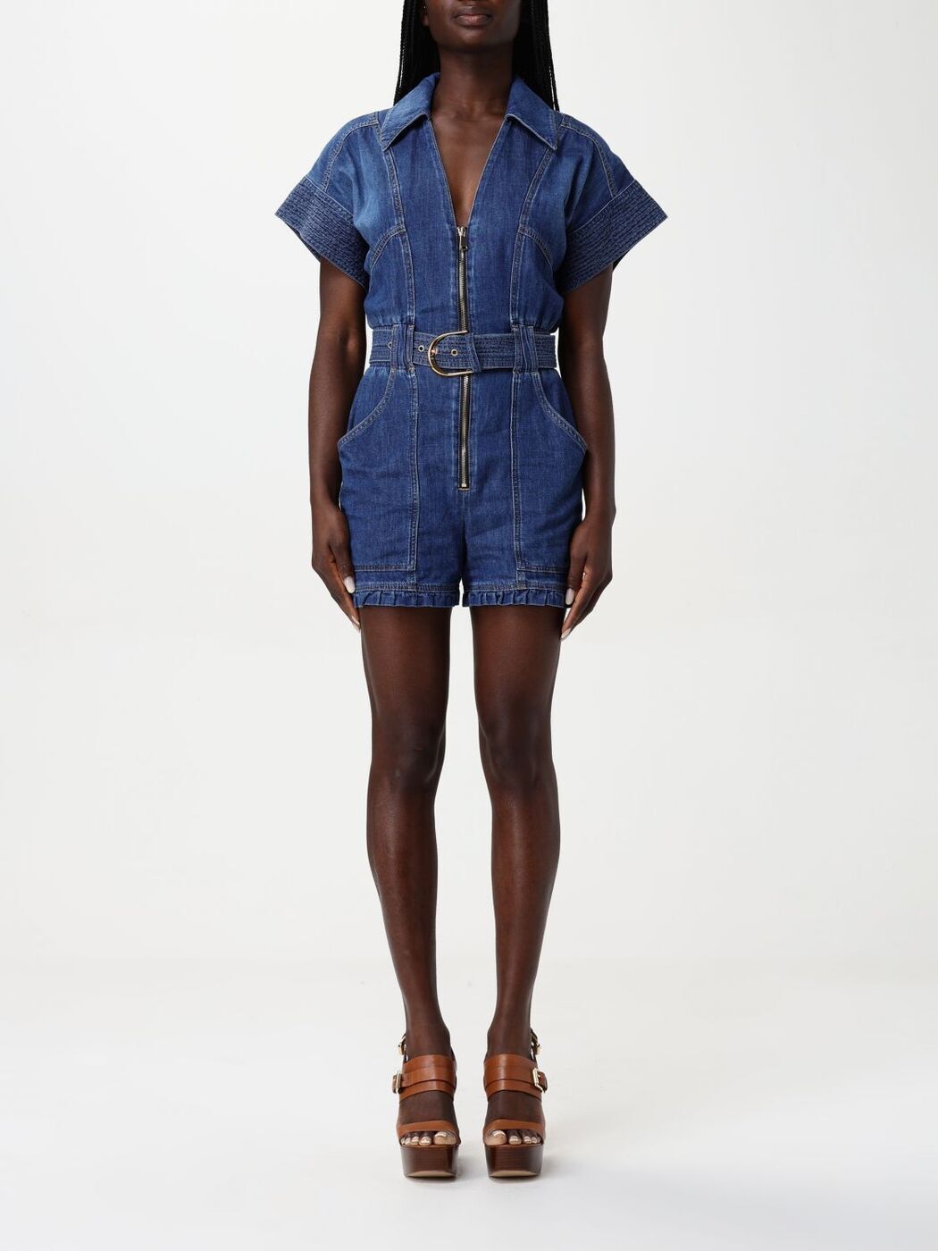 ꥶ٥å ե ELISABETTA FRANCHI åȥå 륤 ǥ ֥롼 Jumpsuits TJ36...