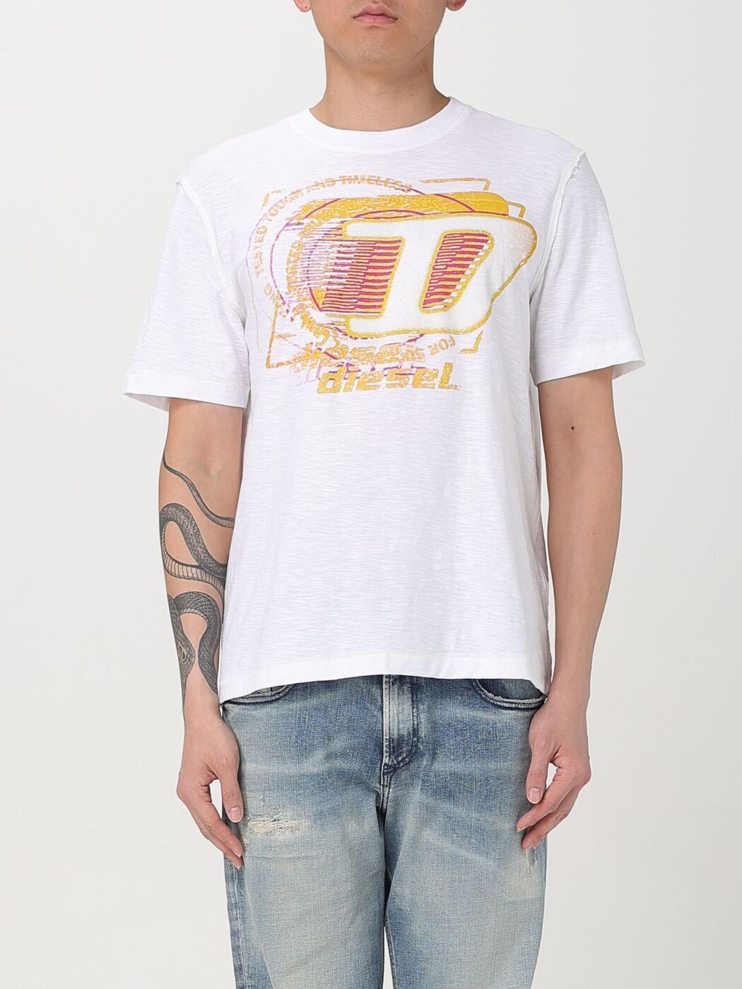ǥ DIESEL T  ۥ磻 T-shirts A164300QKAP White  ̵ åԥ̵ 2025SS gi