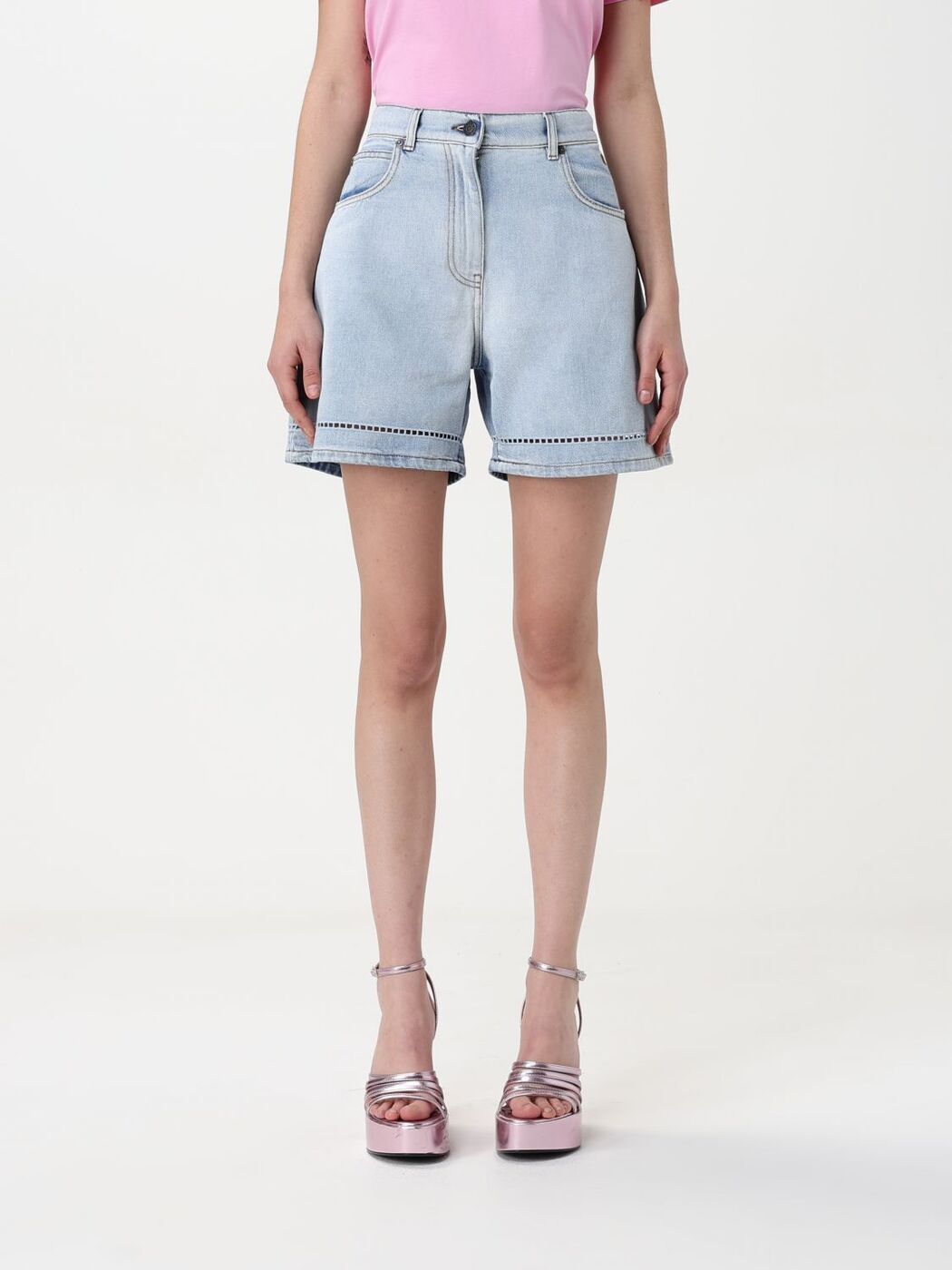 ݥȺ4!! २ MSGM ǥ˥ॷ硼 硼 ǥ ֥롼 Denim shorts 3841M...