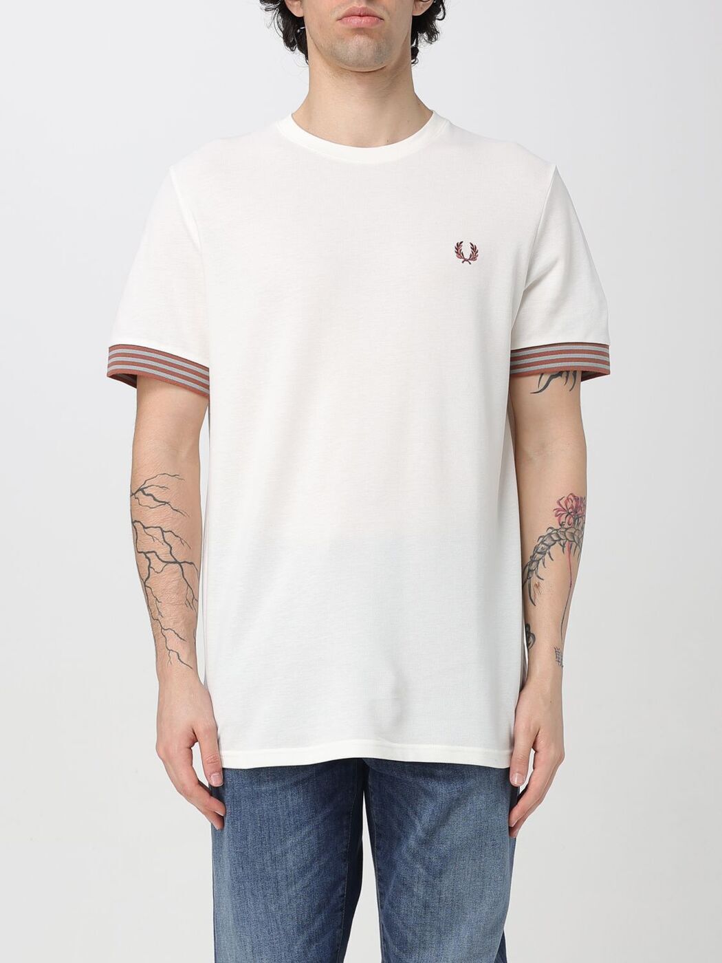 ݥȺ4!! եå ڥ꡼ FRED PERRY T  ١ T-shirts M7707 Beige  ̵ åԥ̵ 2025SS gi