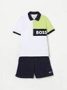 【本日ポイント4倍!!】 ヒューゴ ボス HUGO BOSS セットアップ ボーイズ ホワイト Jumpsuits J52065 White 関税 送料無料 ラッピング無料 2025SS gi