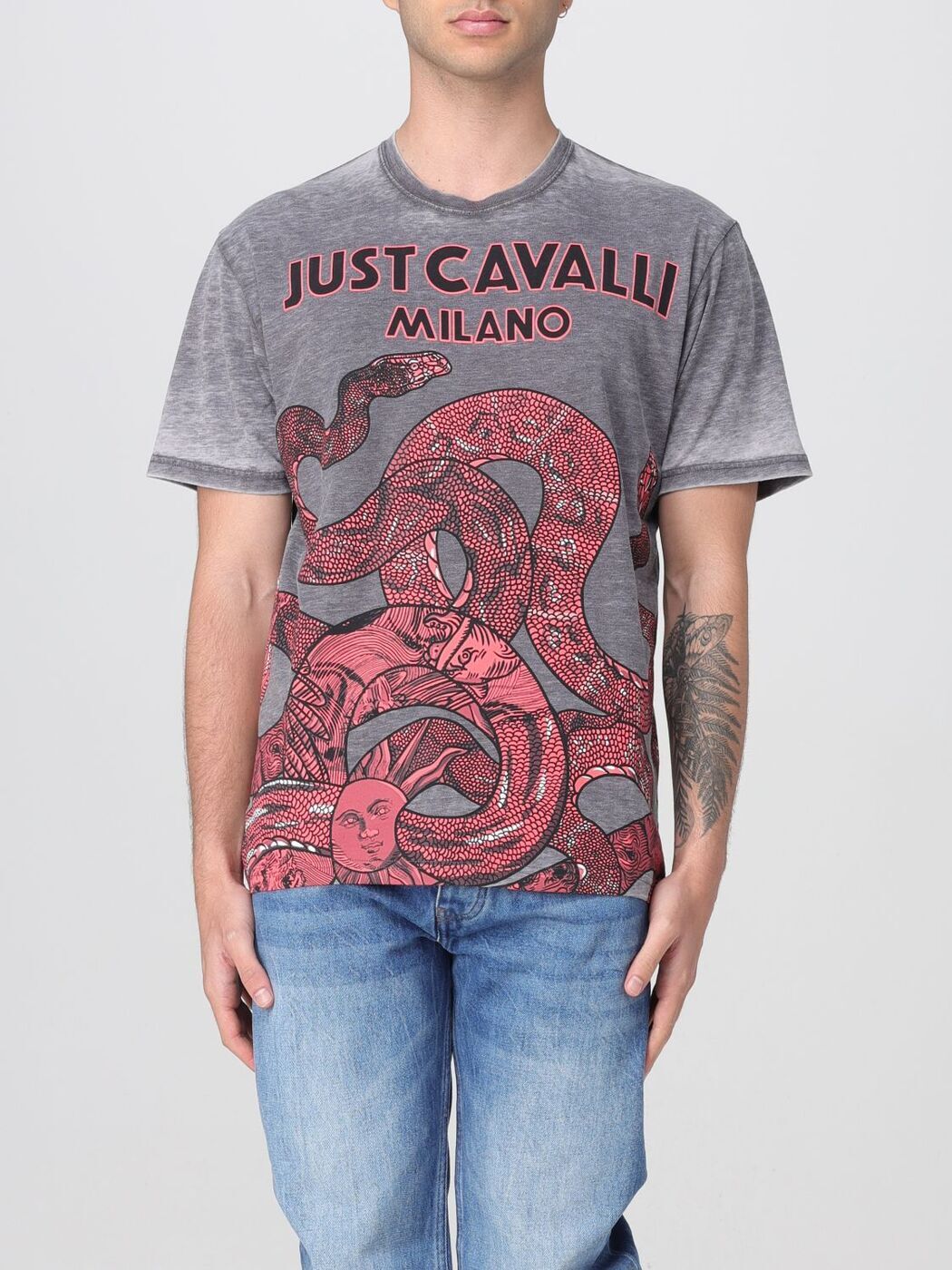 㥹  JUST CAVALLI T  졼 T-shirts 78OAHA07CJ719 Grey  ̵...