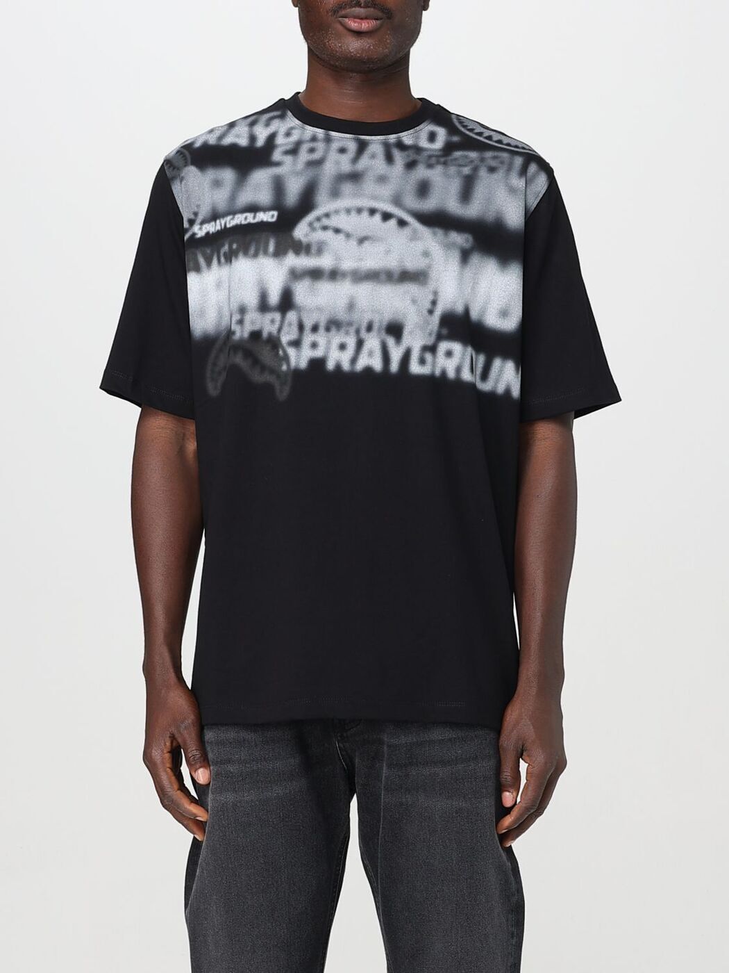 ݥȺ4!! ץ졼饦 SPRAYGROUND T  ֥å T-shirts SP719 Blac...