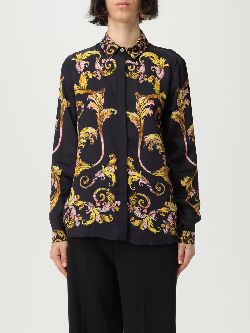 륵󥺡塼 VERSACE JEANS COUTURE  ǥ ֥å Shirts 78HAL2P1NS634 Black  ̵ åԥ̵ 2025SS gi