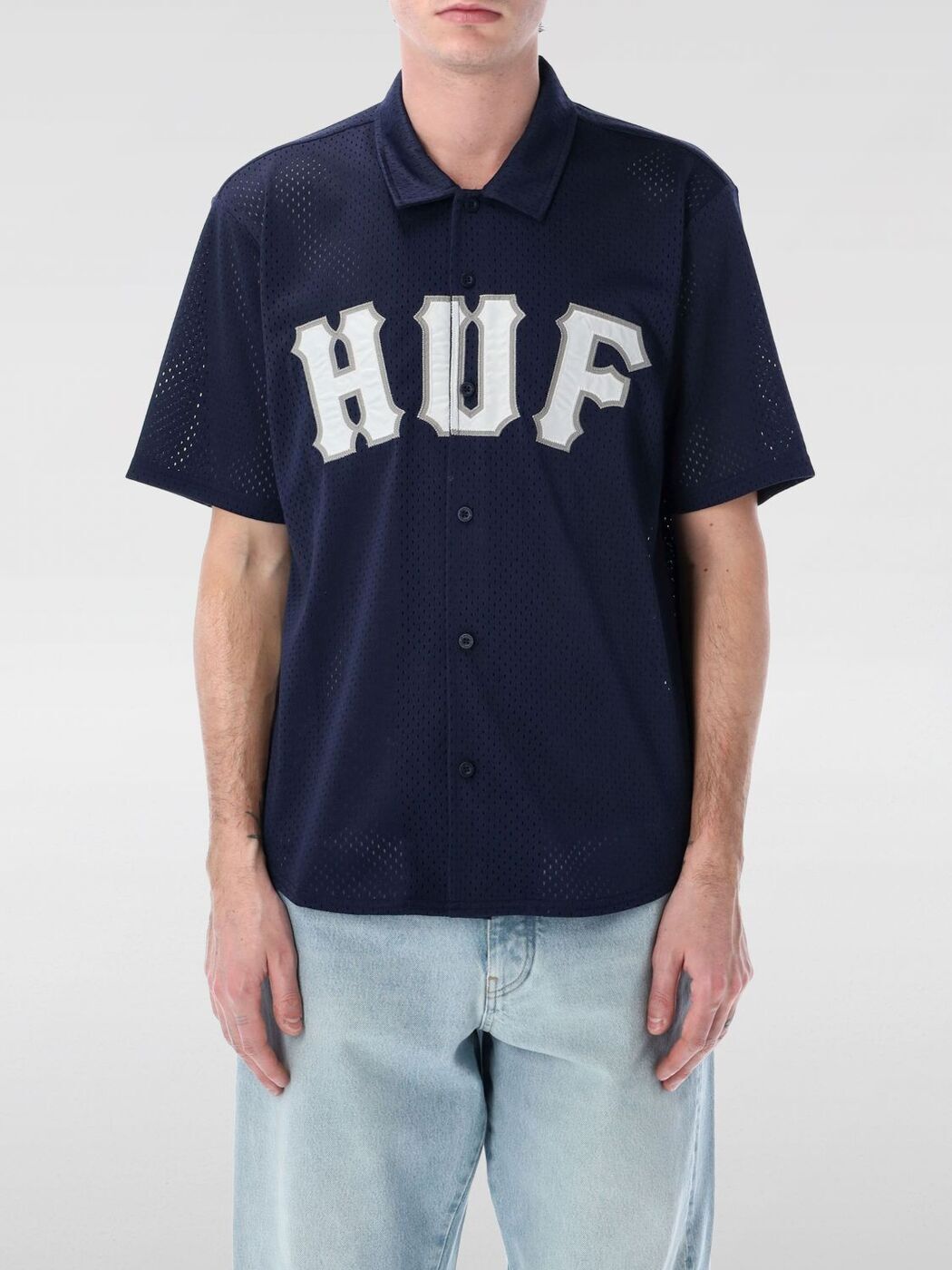 ϥ HUF   ֥롼 Shirts BU00237 Blue  ̵ åԥ̵ 2025SS gi
