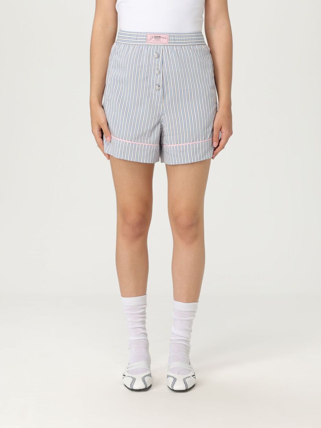 ガニー GANNI デニムショーツ ショーツ レディース ブルー Denim shorts W0388 Blue 関税 送料無料 ラッピング無料 2025SS gi