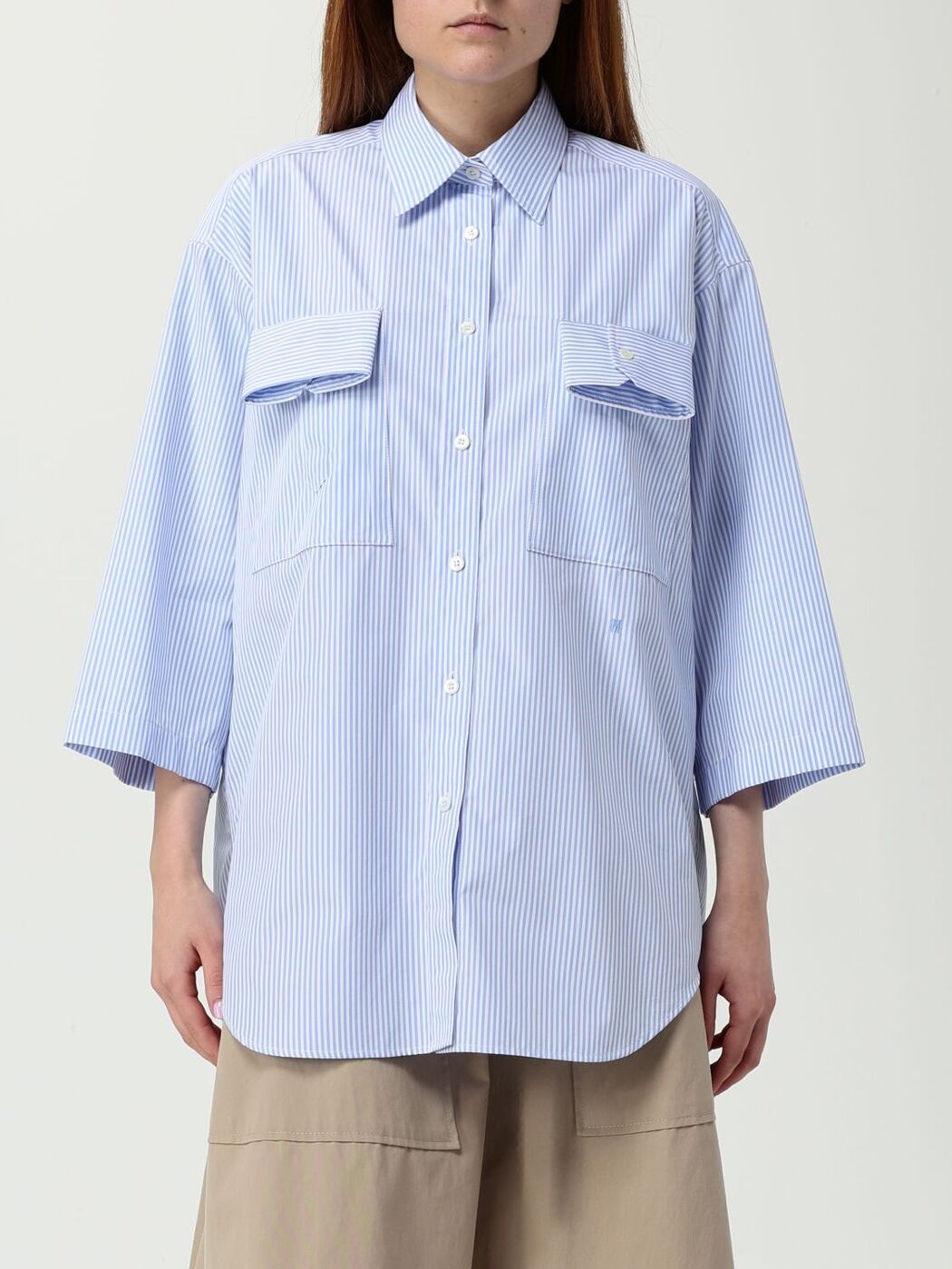 ⥹Υ塼 MOSCHINO COUTURE  ǥ ֥롼 Shirts 02120532 Blue  ̵...