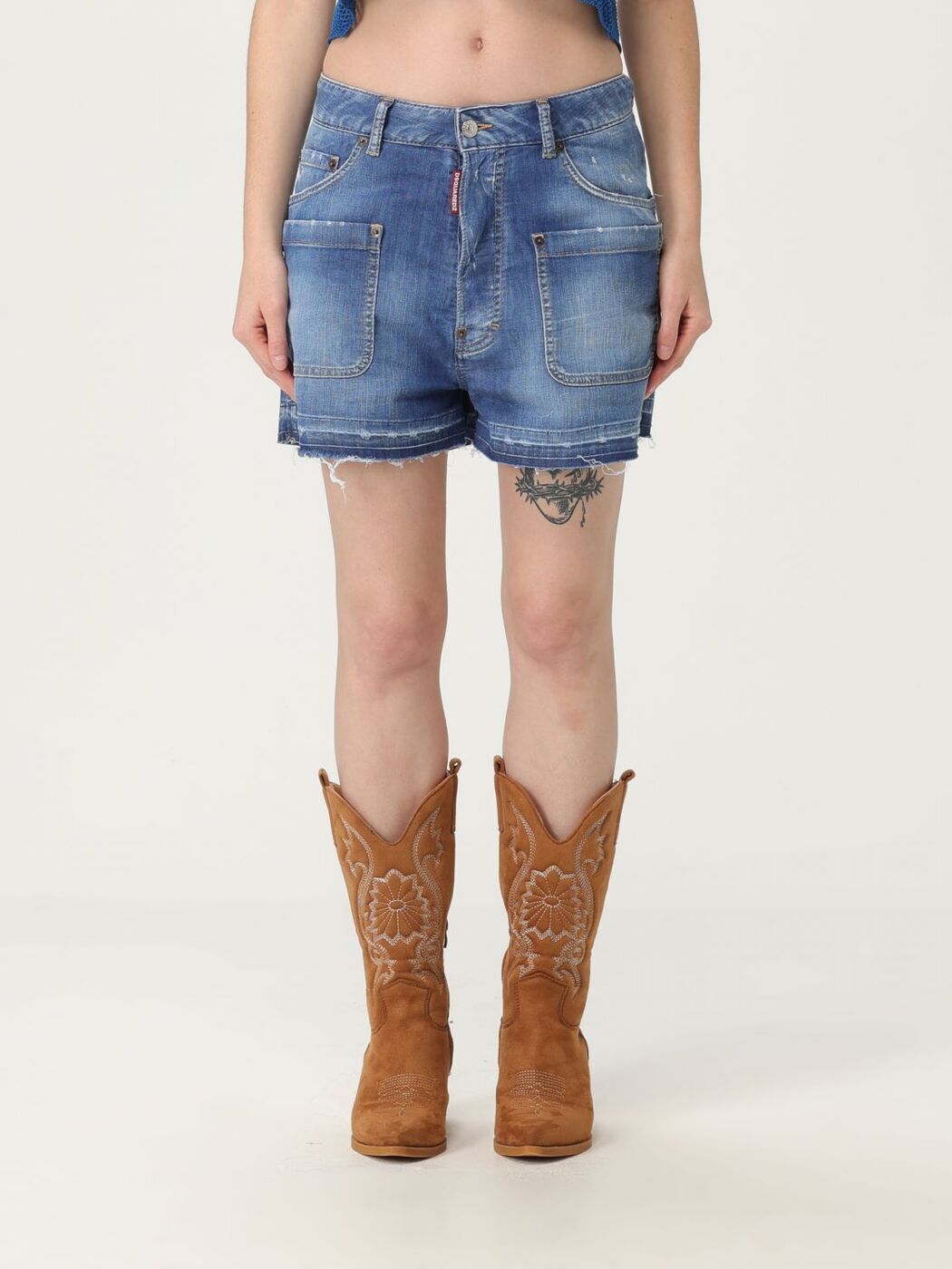 ݥȺ4!! ǥ DSQUARED2 ǥ˥ॷ硼 硼 ǥ ֥롼 Denim shorts...