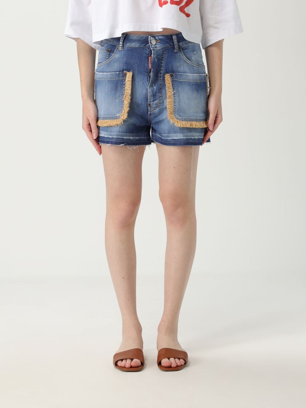 ǥ DSQUARED2 ǥ˥ॷ硼 硼 ǥ ֥롼 Denim shorts S73MU0237S3034...